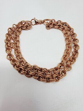 Origami Owl Rose Gold Tone Multi Strand Rope Chain Bracelet Adjustable